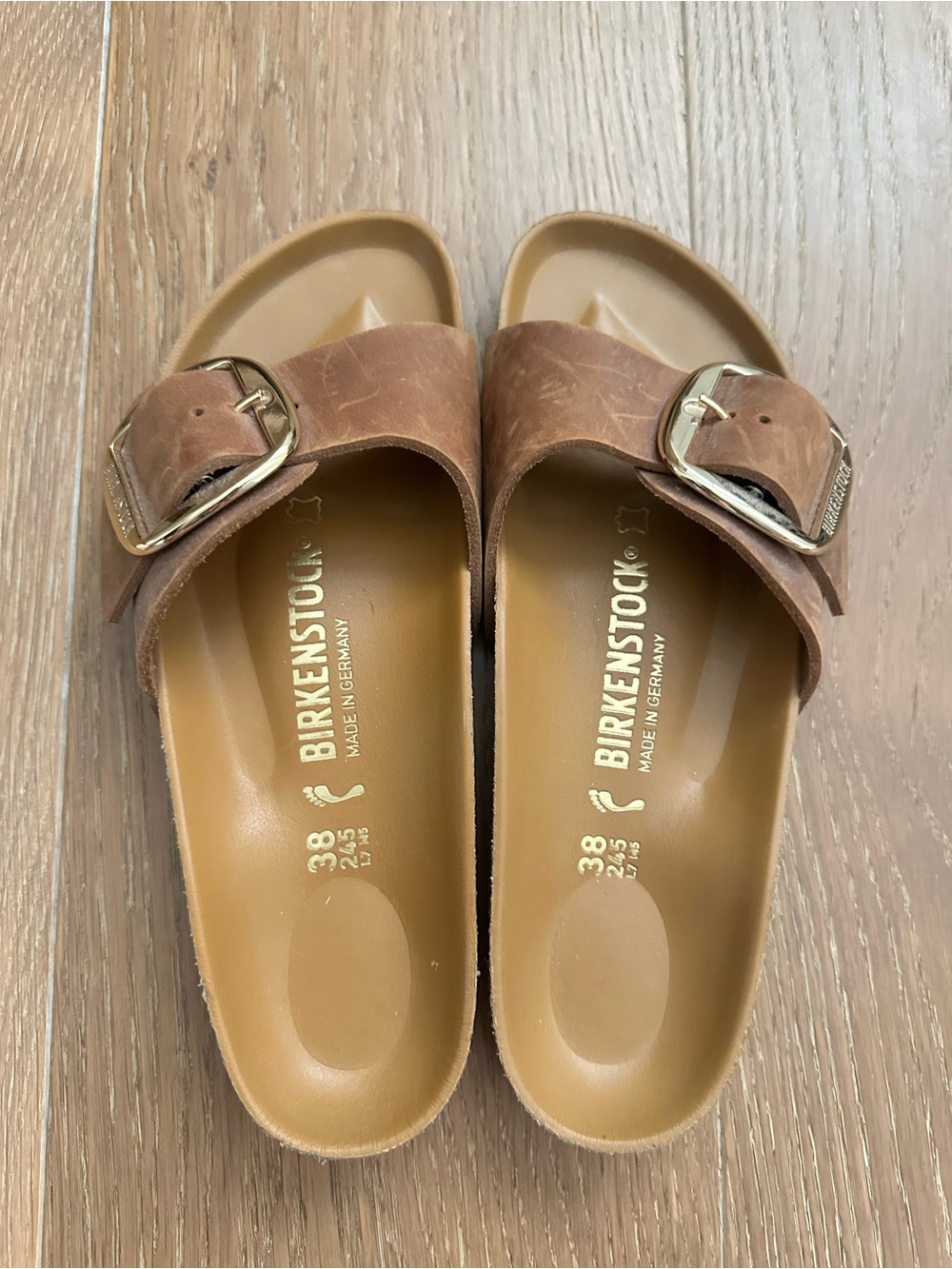 Birkenstock Madrid Big Buckle-Cognac Oiled Leather